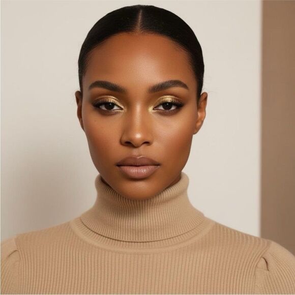 Streetwear Society Tan Turtleneck Sweater with Ruffle Sleeves size Small - Picture 4 of 4